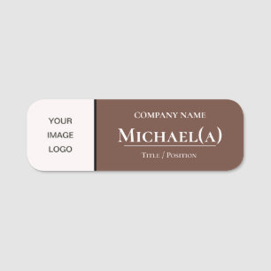 Porte-nom Café Brown & blanc : Moderne Élégant LOGO D'Affair