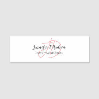 Porte-nom Calligraphie classique tendance monogramme