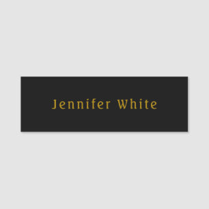 Porte-nom Calligraphie Elegant Retro Gold & Black Nom