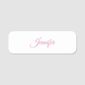 Porte-nom Calligraphie Élégant rose blanc Nom personnalisé