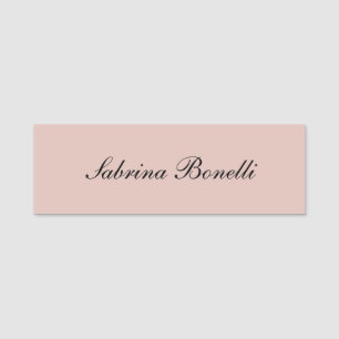 Porte-nom Calligraphie Élégante Plaine Simple Rose Couleur o