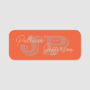 Porte-nom Calligraphie manuscrite : Orange Unique Monogrammé