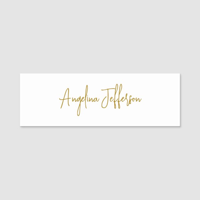 Porte-nom Calligraphie professionnelle Elegant or couleur (Devant)