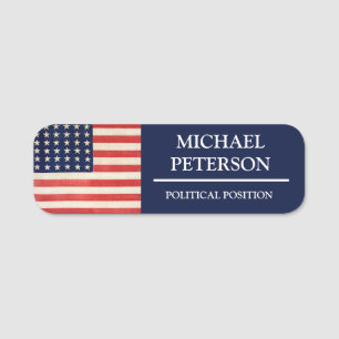 Porte-nom Campagne politique vintage USA FLAG
