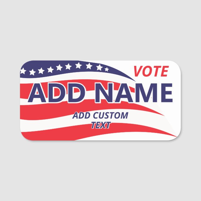 Porte-nom Candidat à la campagne politique patriotique Nom p (Devant)