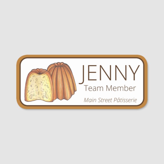 Porte-nom Canelé Chef pâtisserie Pâtisserie Boulangerie Alim (Devant)