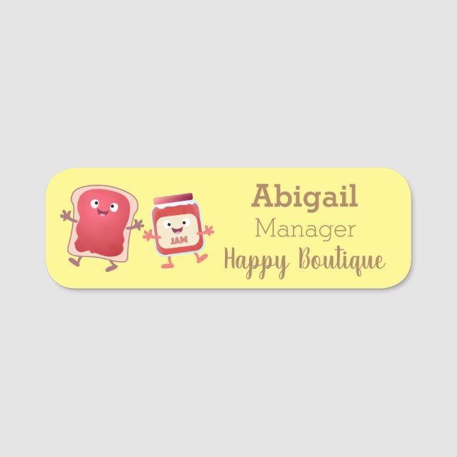 Porte-nom Caractères de dessins animés sur le pain et la con (Devant)