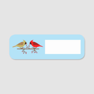 Porte-nom Cardinaux de Noël mignons et baies rouges