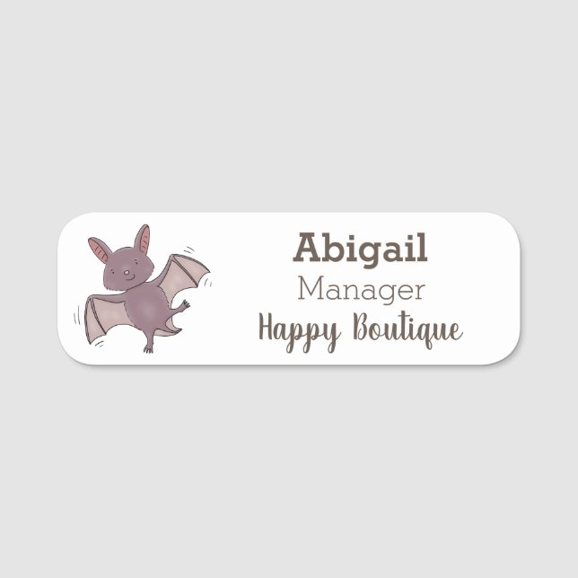 Porte-nom Caricature de vol de chauve-souris (Devant)