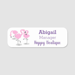 Porte-nom Caricature en trio flamand rose mou