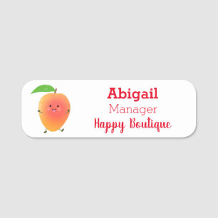 Porte-nom Caricature jaune mangue mignonne
