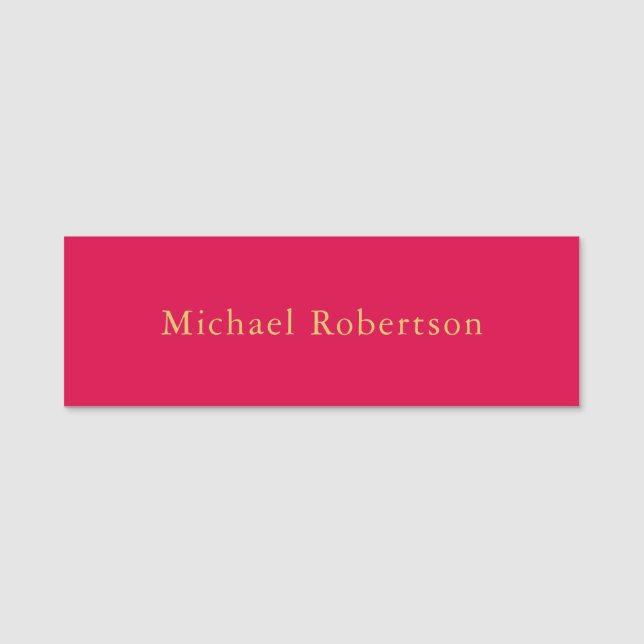 Porte-nom Carmine Rouge or couleurs Professional tendance mo (Devant)