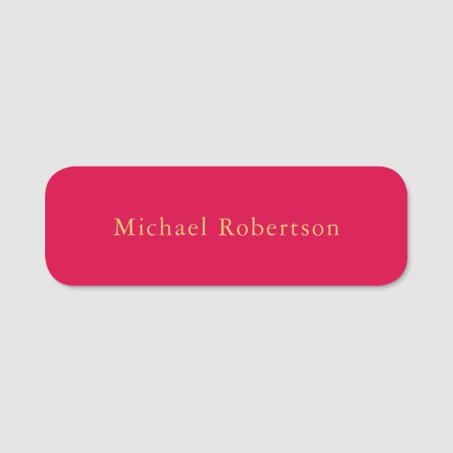 Porte-nom Carmine Rouge or couleurs Professional tendance mo (Devant)