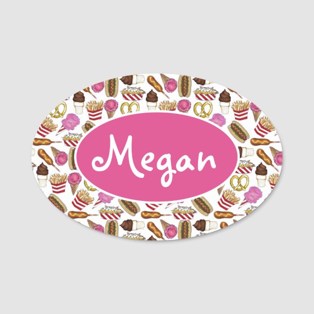 Porte-nom Carnival Circus Vendeur de nourriture Crème glacée (Devant)