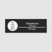Carré Custom Business Logo Black Name Balise