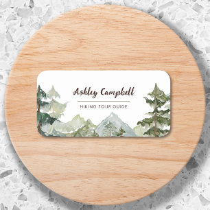 Porte-nom Carte de visite Forêt de pins rustique et montagne
