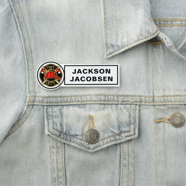 Porte-nom Casque du service d'incendie et Axes Noir et Blanc (En situation)