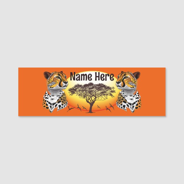 Porte-nom Cheetah African Feline Wild Animal (Devant)