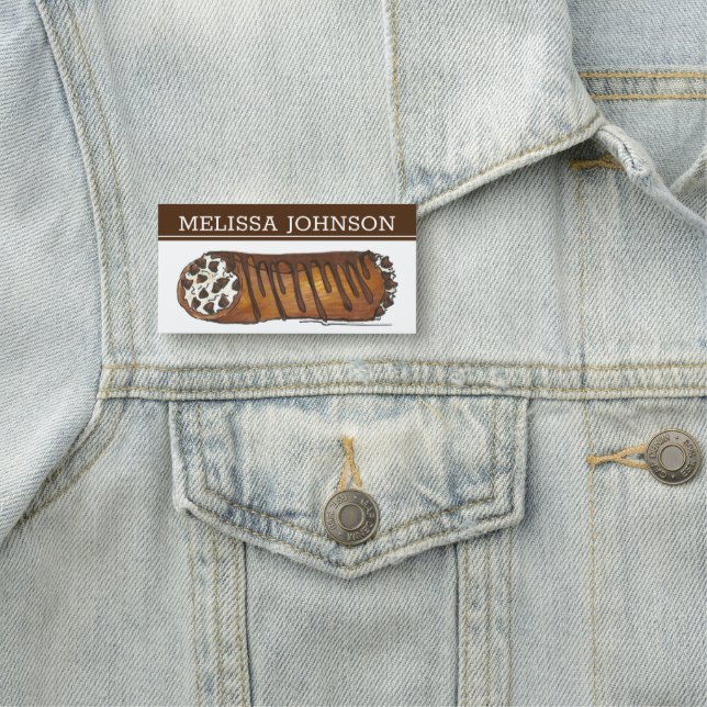 Porte-nom Chef pâtisserie de boulangerie italienne Chocolat  (En situation)