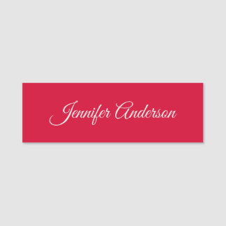 Porte-nom Chic Calligraphie Élégant Cerisier Rouge Personnal