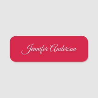Porte-nom Chic Calligraphie Élégant Cerisier Rouge Personnal