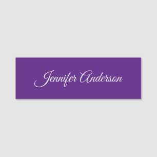 Porte-nom Chic Calligraphie Elégant Royal Purple Personnalis