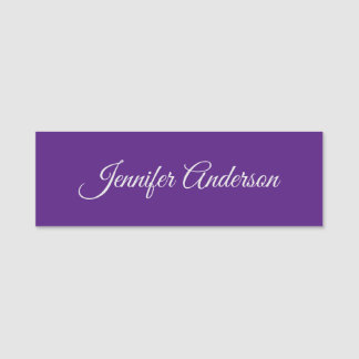 Porte-nom Chic Calligraphie Elégant Royal Purple Personnalis