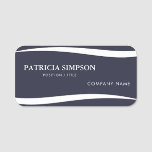 Porte-nom Chic Indigo Bleu foncé Blanc : Élégance profession