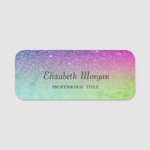Porte-nom Chic Tendance Paillettes Violet Vert