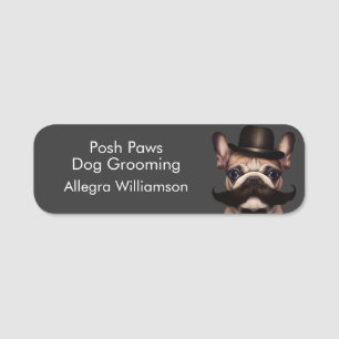 Porte-nom Chien Groomer Entreprise Chien Gris