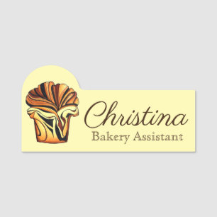 Porte-nom Chocolat Babka Boulangerie juive Pain Slice Nourri