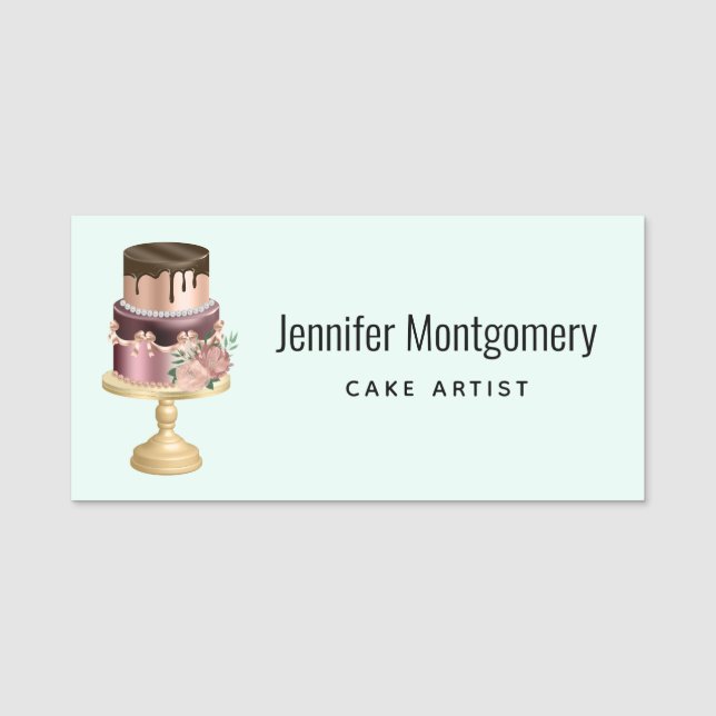 Porte-nom Chocolat Drives et Rose Gold Luxury Cake (Devant)