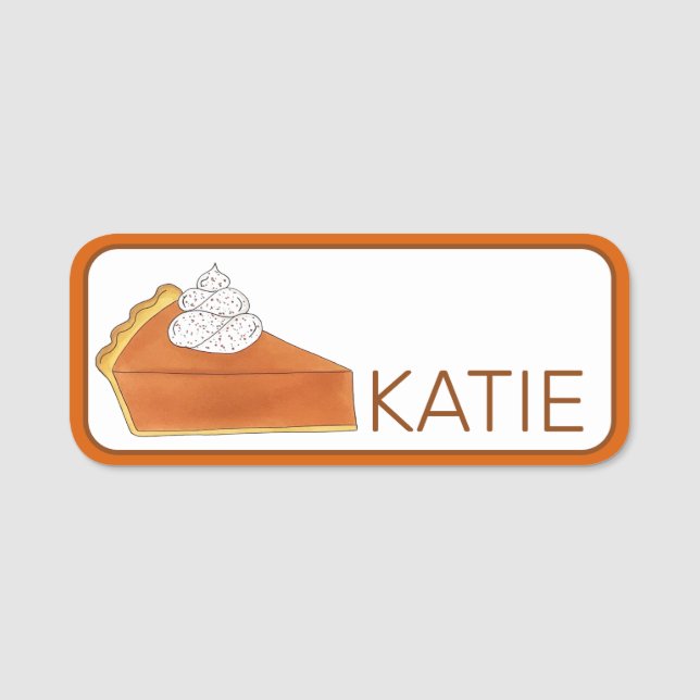 Porte-nom Citrouille Pie Slice Thanksgiving Dessert Boulange (Devant)