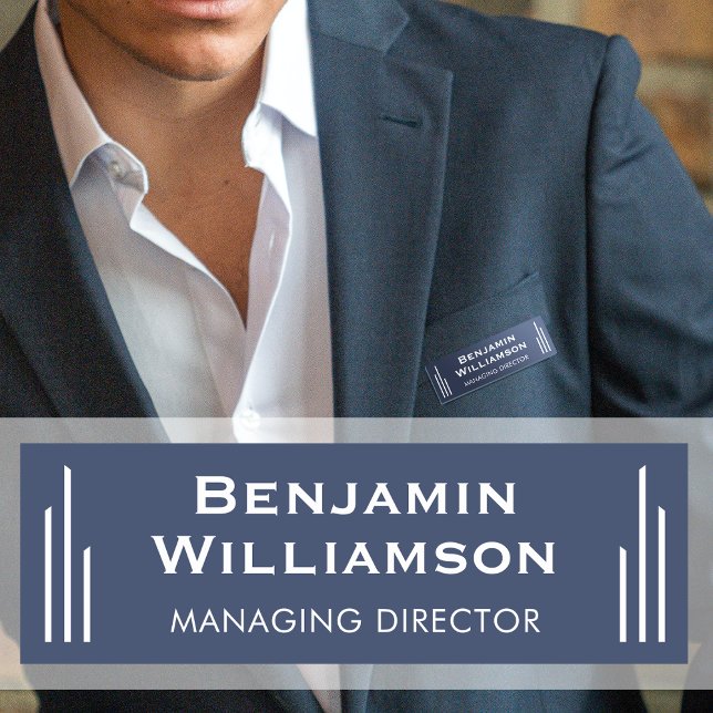 Porte-nom Classic Classic Marine Bleue Professionnelle (Créateur téléchargé)