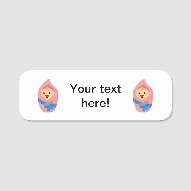 Porte-nom Clipart nouveau-né de bébé (Devant)