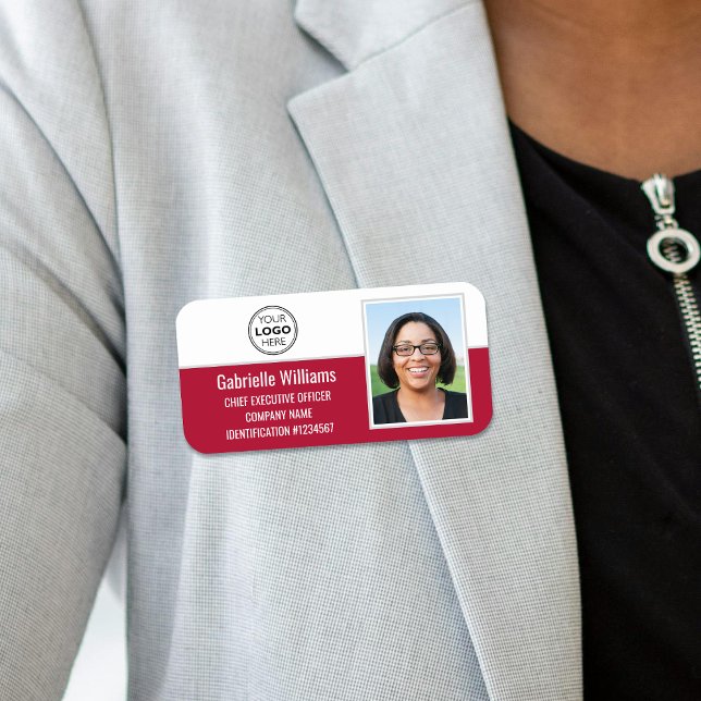 Porte-nom Code de l'employé - photo Sécurité rouge (Créateur téléchargé)