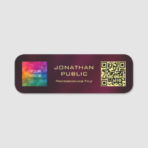 Porte-nom Code QR personnalisé Photo ou Logo de membre Texte