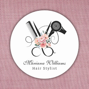 Porte-nom coiffeur coiffeur barbier floral ciseaux salon de