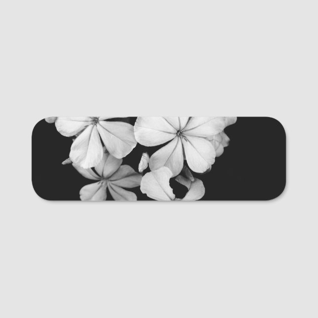 Porte-nom Conception de carte postale noir et blanc (Devant)