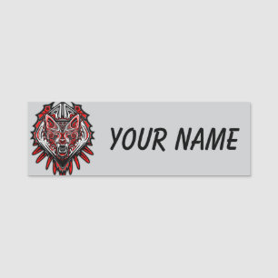 Porte-nom Conception de totem tribal Haida de loup