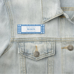 Porte-nom Conception d'étiquette nominative bleue mignonne p