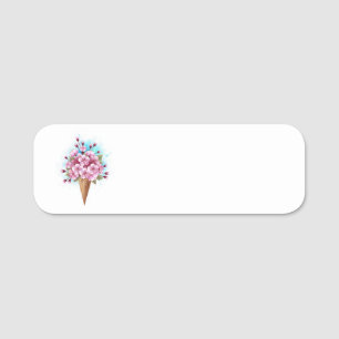 Porte-nom Cône de gaufre de glace rose Sakura