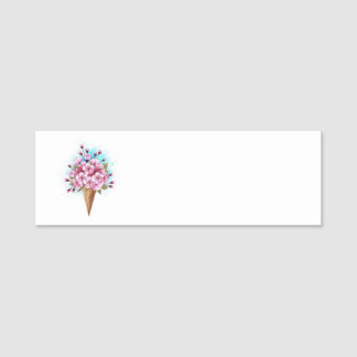 Porte-nom Cône rose Sakura crème glacée gaufre