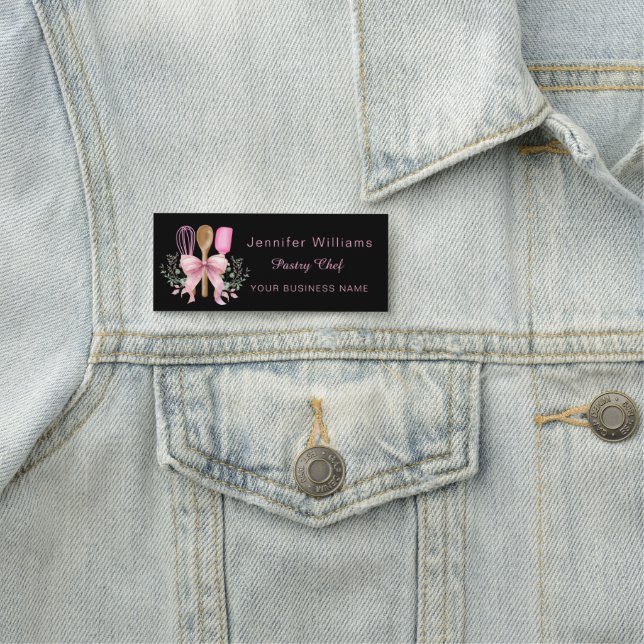 Porte-nom Coquette Ustensiles roses Boulangerie Cuisine (En situation)