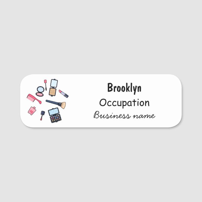 Porte-nom Cosmétique / maquillage illustration (Devant)