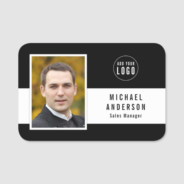 Porte-nom Couleur Arrière - plan modifiable Ajouter votre ph (Devant)