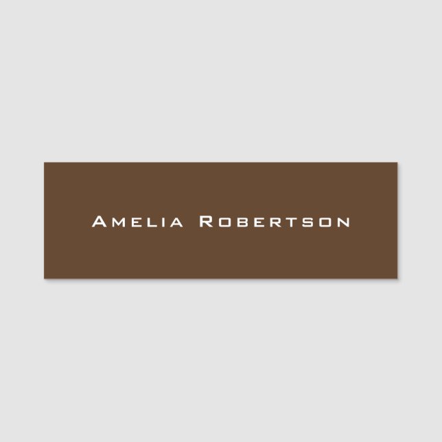 Porte-nom Couleur Brown tendance Moderne Professionnel Perso (Devant)