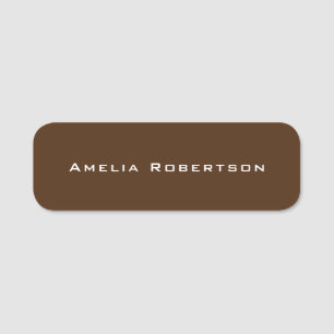 Porte-nom Couleur Brown tendance Moderne Professionnel Perso