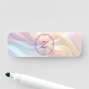 Porte-nom Couleur de bordure fantaisie soie pastel personnal