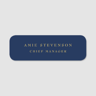 Porte-nom Couleurs d'or bleu Professional Classic Plain